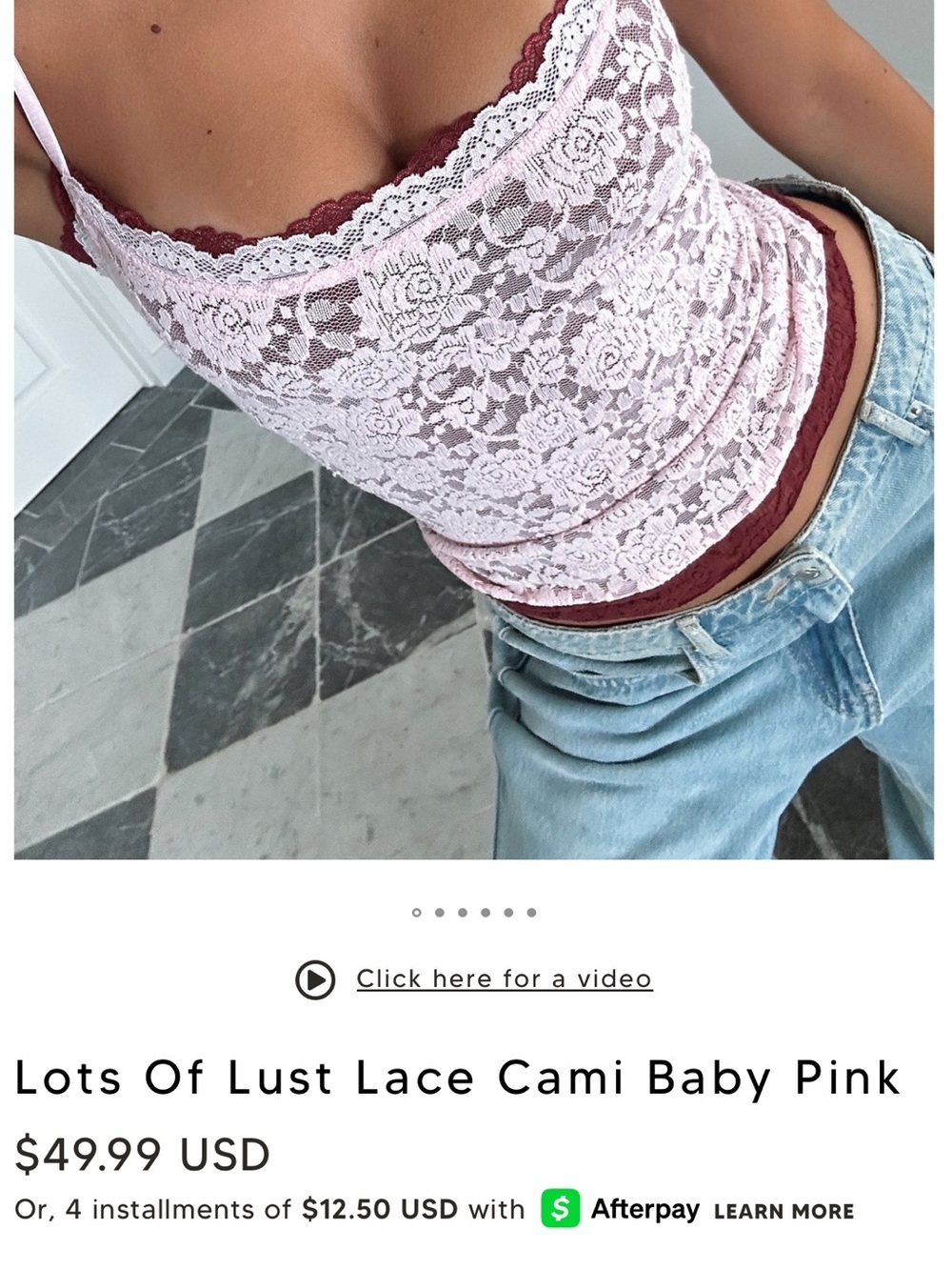 White Fox Boutique Pink And Burgundy Lace Layered Cami - Picture 5 of 6